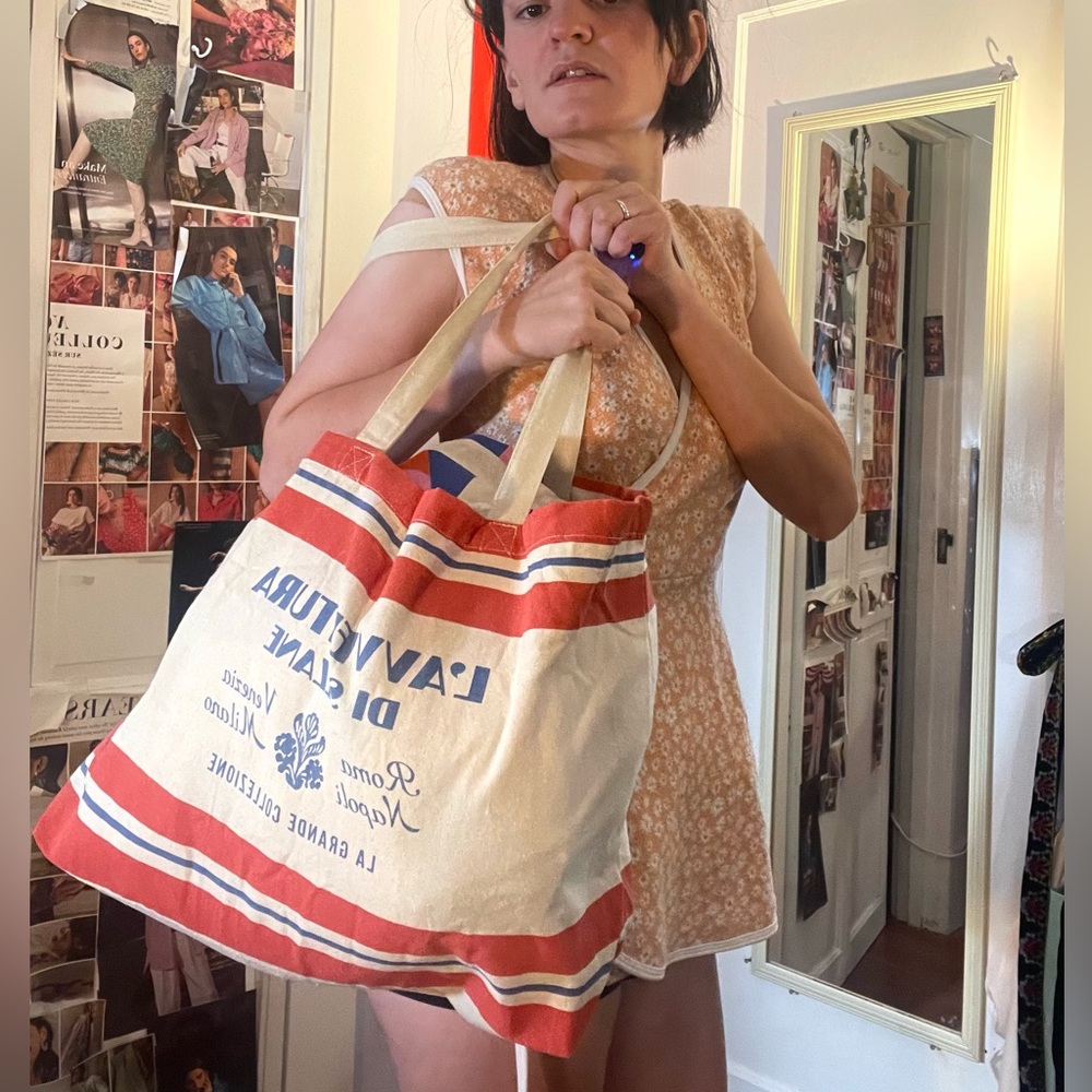 L’Aventura di Sézane Canvas Tote in Pink Stripe